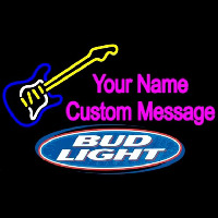 Bud Light Guitar Logo Beer Sign Neontábla