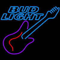 Bud Light Guitar Purple Red Beer Sign Neontábla