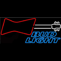 Bud Light Guitar Red White Beer Sign Neontábla