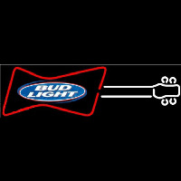 Bud Light Guitar Red White Beer Sign Neontábla