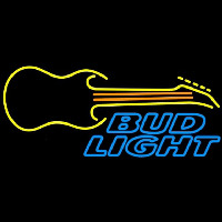 Bud Light Guitar Yellow Orange Beer Sign Neontábla