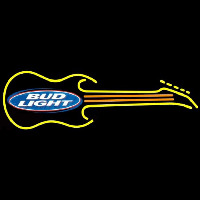 Bud Light Guitar Yellow Orange Beer Sign Neontábla