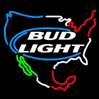 Bud Light Usa Map Beer Sign Neontábla