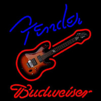 Budweiser Fender Blue Red Guitar Beer Sign Neontábla