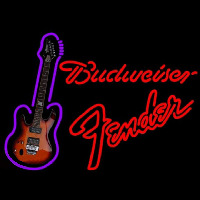 Budweiser Fender Red Guitar Beer Sign Neontábla