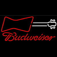Budweiser Guitar Red White Beer Sign Neontábla