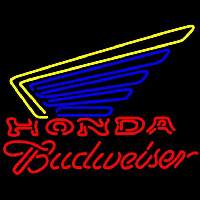 Budweiser Honda Motorcycles Gold Wing Beer Sign Neontábla