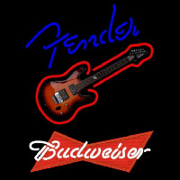 Budweiser Red Fender Blue Red Guitar Beer Sign Neontábla