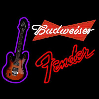 Budweiser Red Fender Red Guitar Beer Sign Neontábla