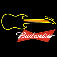 Budweiser Red Guitar Yellow Orange Beer Sign Neontábla