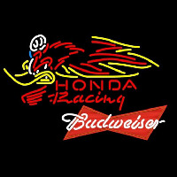 Budweiser Red Honda Racing Woody Woodpecker Crf 250 450 Motorcycle Beer Sign Neontábla
