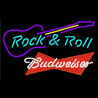 Budweiser Red Rock N Roll Guitar Beer Sign Neontábla