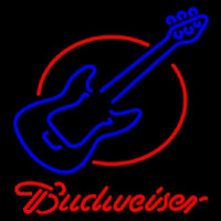 Budweiser Red Round Guitar Beer Sign Neontábla