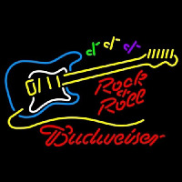 Budweiser Rock N Roll Yellow Guitar Neontábla