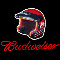 Budweiser Vintage Hascar Helmet Beer Sign Neontábla