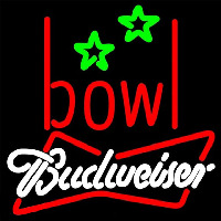 Budweiser White Bowling Alley Beer Sign Neontábla