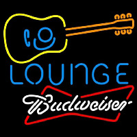 Budweiser White Guitar Lounge Beer Sign Neontábla