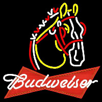 Budweiser White Logo Horse Beer Sign Neontábla