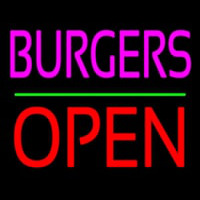 Burgers Block Open Green Line Neontábla