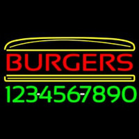 Burgers Inside Burger With Phone Number Neontábla