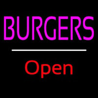 Burgers Open White Line Neontábla