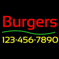 Burgers With Phone Number Neontábla