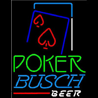 Busch Green Poker Red Heart Beer Sign Neontábla