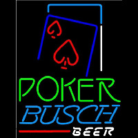 Busch Green Poker Red Heart Beer Sign Neontábla