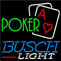 Busch Light Green Poker Beer Sign Neontábla