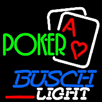 Busch Light Green Poker Beer Sign Neontábla