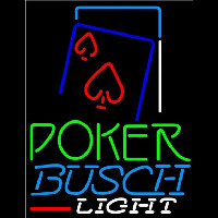 Busch Light Green Poker Red Heart Beer Sign Neontábla