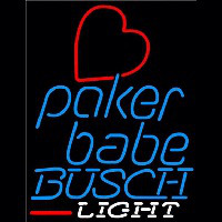 Busch Light Poker Girl Heart Babe Beer Sign Neontábla