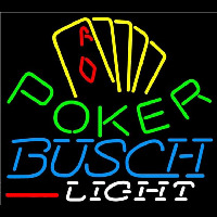 Busch Light Poker Yellow Beer Sign Neontábla