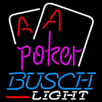 Busch Light Purple Lettering Red Aces White Cards Beer Sign Neontábla