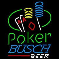 Busch Poker Ace Coin Table Beer Sign Neontábla