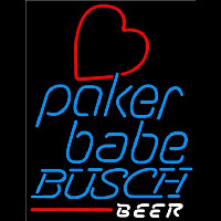 Busch Poker Girl Heart Babe Beer Sign Neontábla