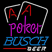 Busch Purple Lettering Red Aces White Cards Beer Sign Neontábla