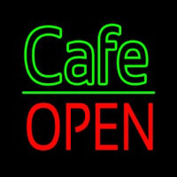 Cafe Block Open Green Line Neontábla