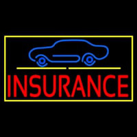 Car Logo Yellow Line Insurance With Border Neontábla