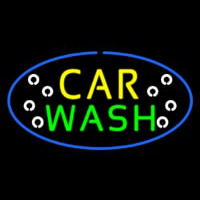 Car Wash Blue Oval Neontábla