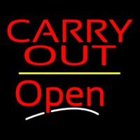 Carry Out Open Yellow Line Neontábla