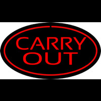 Carry Out Oval Red Neontábla