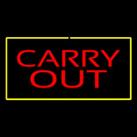 Carry Out Rectangle Yellow Neontábla