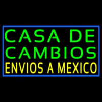 Casa De Cambios Envois A Me ico Blue Border Neontábla