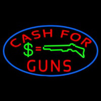 Cash For Guns Blue Border Neontábla