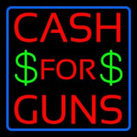 Cash For Guns Blue Border Neontábla