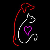 Cat Dog Logo Pet Clinic Neontábla