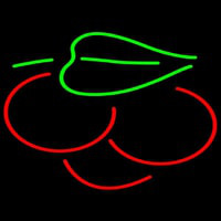 Cherry With Leaves Logo Neontábla