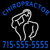 Chiropractor Logo With Number Neontábla