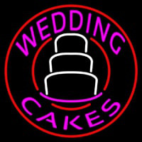 Circle Pink Wedding Cakes Neontábla
